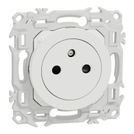 Prise Odace 2P+T affleurante - bornes automatiques Blanc craie - Schneider Electric - S920052