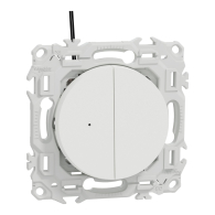 Double va - et - vient ou poussoir lumineux LED 0,15mA- 10AX Odace Blanc craie - Schneider Electric - S920273