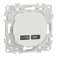 Chargeur USB - C Odace 65W charge rapide Blanc craie - Schneider Electric - S920406