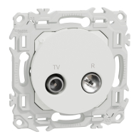 Prise TV/FM sorties coaxiales Odace Blanc craie - Schneider Electric - S920451