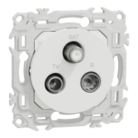 Prise TV/FM/SAT sorties coaxiales Odace Blanc craie - Schneider Electric - S920461