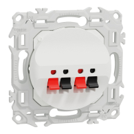 Prise haut - parleurs Odace double 2 sorties - à poussette Blanc craie - Schneider Electric - S920488