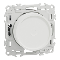 Variateur de lumière universel Odace 2 ou 3 fils - rotatif Blanc craie - Schneider Electric - S920519