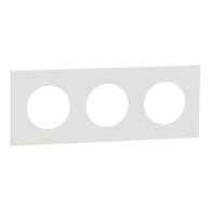 Plaque de finition Odace 3 postes couleur Blanc craie - Schneider Electric - S920706