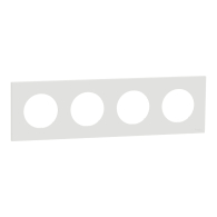 Plaque de finition Odace 4 postes couleur Blanc craie - Schneider Electric - S920708