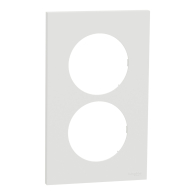 Plaque de finition Odace 2 postes entraxe spécifique 57mm Blanc craie - Schneider Electric - S920714