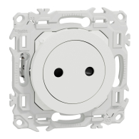 Prise Odace 2P affleurante avec griffes bornes automatiques Blanc craie - Schneider Electric - S925033