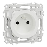 Prise Odace 2P+T rénovation à puits avec griffes 4 bornes/pôle Blanc - Schneider Electric - S925049