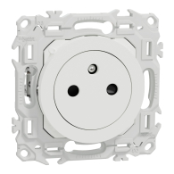 Prise Odace 2P+T affleurante avec griffes bornes automatiques Blanc craie - Schneider Electric - S925052