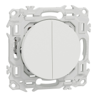 Double va - et - vient ou poussoir avec griffes - 10AX Odace Blanc craie - Schneider Electric - S925214
