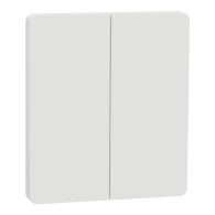Enjoliveur et plaque pour Va et Vient ou Bouton Poussoir Odace Architecte Intégral double Blanc craie - Schneider Electric - S929224