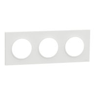 Plaque de finition Odace Origine 3 postes couleur Blanc - Schneider Electric - S929706