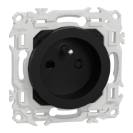 Prise Odace 2P+T rénovation à puits - 4 bornes auto par pôle Noir onyx - Schneider Electric - S940049