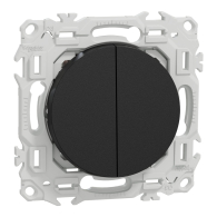 Double va - et - vient ou poussoir - 10AX Odace Noir onyx - Schneider Electric - S940214