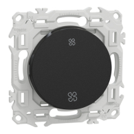 Interrupteur ou poussoir VMC Odace 2 vitesses 10AX Noir onyx - Schneider Electric - S940233