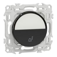 Bouton poussoir porte - étiquette  Odace Noir onyx - Schneider Electric - S940246