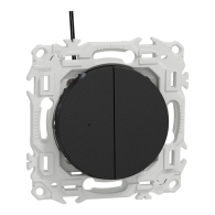 Double va - et - vient ou poussoir lumineux LED 0,15mA - 10AX Odace Noir onyx - Schneider Electric - S940273