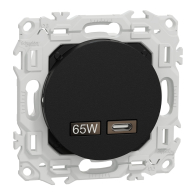Chargeur USB - C Odace 65W charge rapide Noir onyx - Schneider Electric - S940406