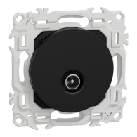 Prise TV simple mâle sortie coaxiale Odace Noir onyx - Schneider Electric - S940445