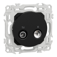 Prise TV/FM - sorties coaxiales Odace Noir onyx - Schneider Electric - S940451