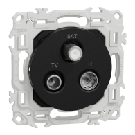 Prise TV/FM/SAT - sorties coaxiales Odace Noir onyx - Schneider Electric - S940461