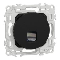 Prise RJ45 - Cat6 UTP grade Odace 1 à 2 Noir onyx - Schneider Electric - S940475