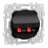 Prise haut-parleurs Odace double 2 sorties à poussette Noir onyx - Schneider Electric - S940488