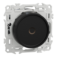Variateur de lumière universel Odace 2 ou 3 fils rotatif Noir onyx - Schneider Electric - S940519