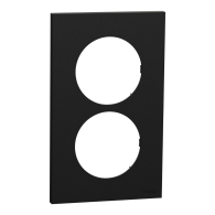 Plaque de finition Odace 2 postes entraxe spécifique 57mm Noir onyx - Schneider Electric - S940714