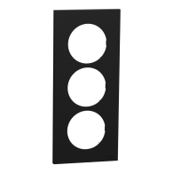 Plaque de finition Odace 3 postes entraxe spécifique 57mm Noir onyx - Schneider Electric - S940716
