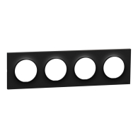 Plaque de finition Odace Origine 4 postes couleur Noir - Schneider Electric - S949708