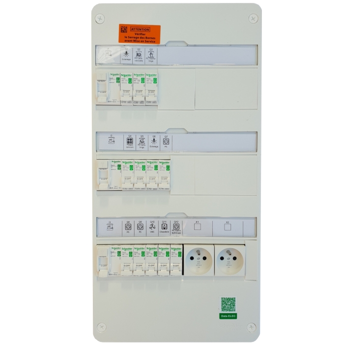 Tableau électrique pré-équipé et précâblé 3 rangées Resi9 XP, SCHNEIDER  ELECTRIC