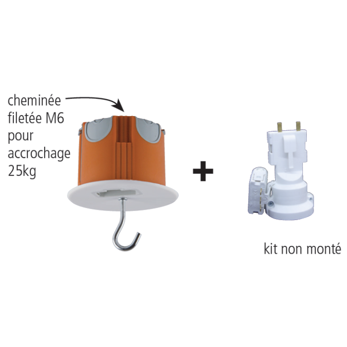 DCL - Kit DCL BBC point de centre diamètre 67mm + fiche + douille E27 -  CAPRI 723552