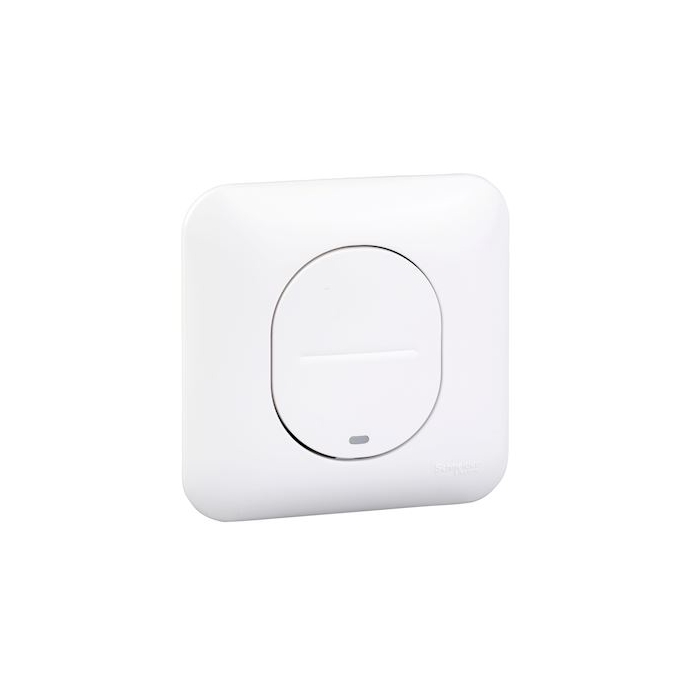 Ovalis - interrupteur simple - lumineux temoin/localisation - avec griffes  - S265263 - Schneider Electric