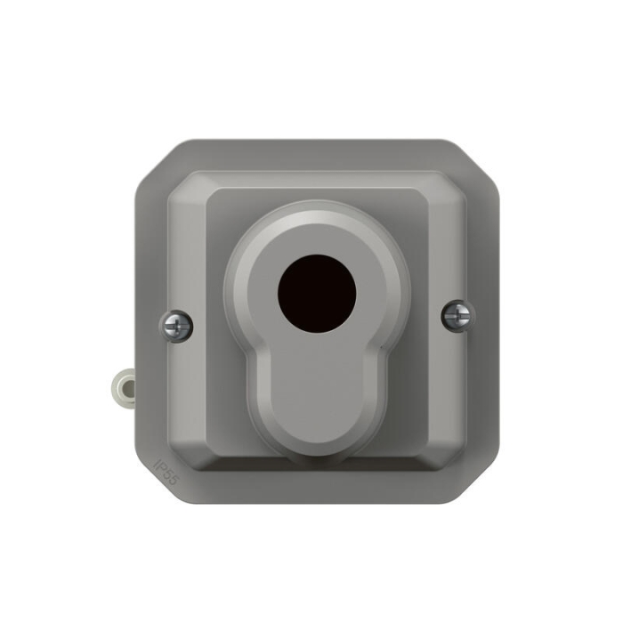 Interrupteur à clé étanche à encastrer - 3 positions - gris • MMEl