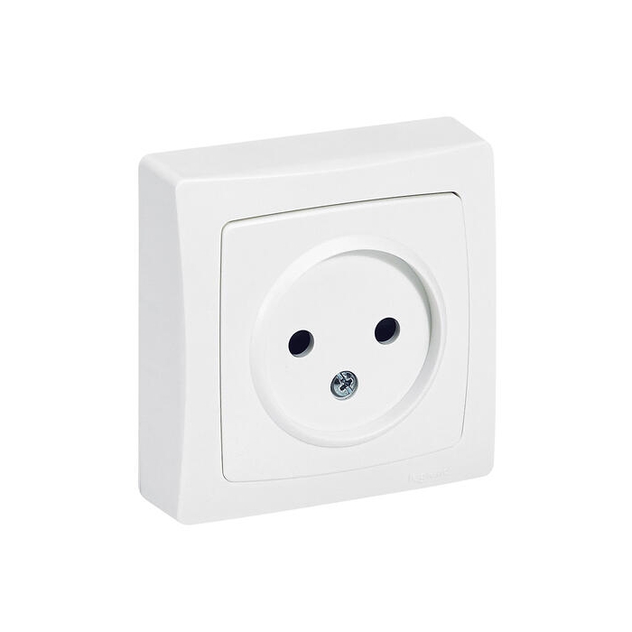 Prise 2P avec éclips de protection Appareillage saillie complet - blanc -  086022 - LEGRAND