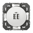 Double chargeur USB TypeA dooxie finition blanc - 600343