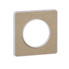 Odace Touch, plaque Bronze brossé avec liseré Blanc 1 poste - S520802L