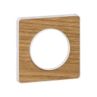 Odace Touch, plaque Bois naturel avec liseré Blanc 1 poste - S520802N