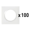 Lot de 100 plaques carrées dooxie 1 poste finition blanc - 600941