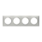 Plaque carrée dooxie 4 postes finition effet aluminium - 600854