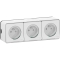 Mureva Styl Prise de courant triple 2P+T horizontale précâblée - saillie - blanc - Schneider Electric - MUR36039