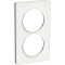 Odace Touch, plaque Blanc 2 postes verticaux 57mm - S520814