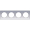 Odace Touch, plaque Aluminium brossé liseré Alu 4 post. horiz./vert. 71mm - S530808J