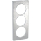 Odace Touch, plaque Aluminium brossé croco avec liseré Alu 3 postes entraxe 57mm - S530816J1