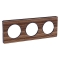 Plaque Bois Zebra avec liseré Anthracite Odace Touch 3 postes horiz/vert entraxe 71mm - S540806P4