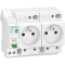 Resi9 XE - Combiné disjoncteur + 2 prises de courant - 1P+N - 250V - 16A - R9ECS616