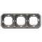 Support plaque encastré 3 postes montage horizontal/vertical Plexo gris - 069687L