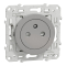 Odace - prise de courant 2P+T affleurante avec griffes montées - gris alu -  S535052 - Schneider Electric