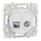 Prise mixte RJ45 Cat.6 STP + TV Odace Blanc craie - Schneider Electric - S920141